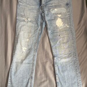 Levi's Men's Light Blue Distressed Skinny Jeans